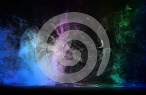 Abstract Colorful Smokey fog background.