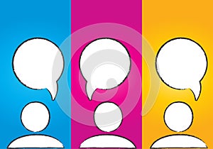 Abstract colorful social media dialog bubbles