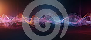 Abstract Colorful Sound Waves on a Dark Background