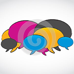 Abstract colorful speech bubbles
