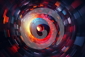 Abstract colorful spinning surface in motion blur background