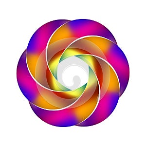 Abstract colorful spiral ring. Illustration on a white background. Eps 10