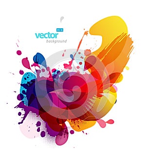 Abstract colorful splash illustration.