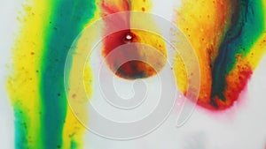 Abstract colorful splash wave on white background. Color mix together