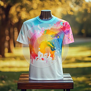 Abstract Colorful Splashes T-Shirt Design