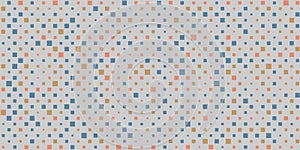 Abstract Colorful Spotted 3D Pattern, Squares with Random Sizes and Changing Shades of Blue and Brown Colors
