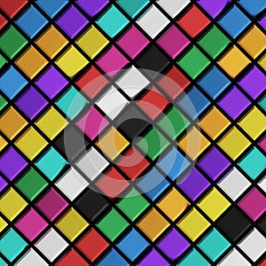 Abstract colorful square background diagonally oriented