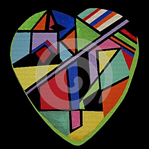 Abstract colorful stain glass heart