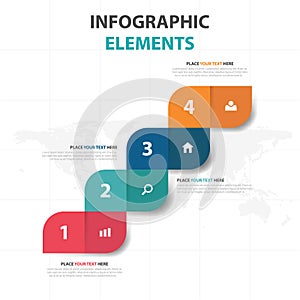 Abstract colorful step business timeline Infographics elements, presentation template flat design vector illustration for web