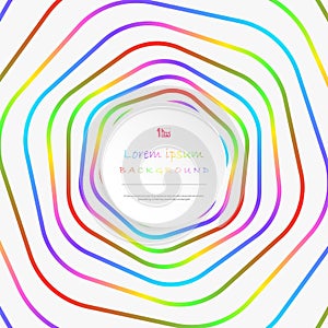 Abstract colorful stripe line pattern circle background with copy space