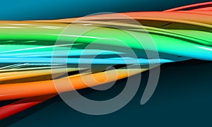 Abstract colorful swirl 3D line, cable on blue gradient background