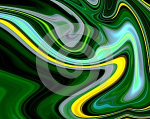 Abstract Colorful Swirl and Liquefy Design on black Background,