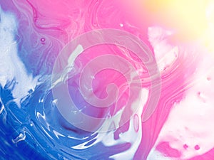 Abstract colorful of swirl and move of acrylic mixing for background