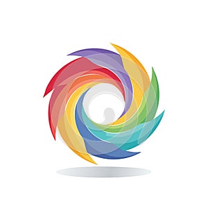 Abstract Colorful Swirl Pattern Circle Design Element Background