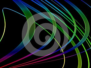 Abstract, Colorful Swirls on Black