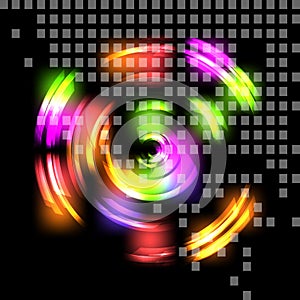 Abstract colorful techno background.