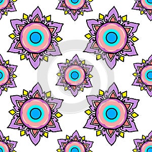 Abstract colorful Thai retro seamless pattern background. Illustrators drawing.