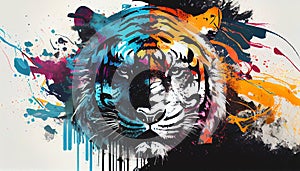 Abstract colorful tiger