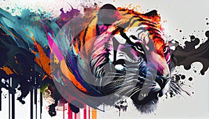 Abstract colorful tiger
