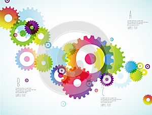Abstract colorful toothed wheels background photo