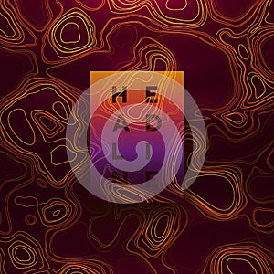 Abstract colorful topographic background with colored liquid wavy lines.