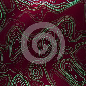 Abstract colorful topographic background with colored liquid wavy lines.