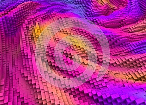 Abstract colorful topography cubes background.