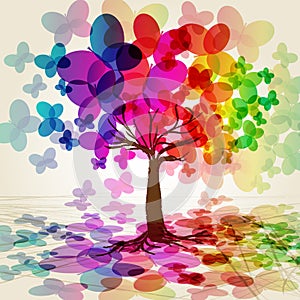 Abstraktní barvitý strom 
