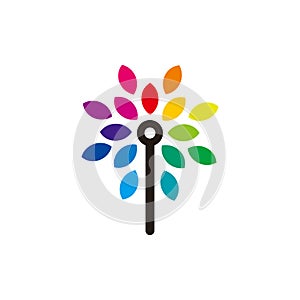 abstract colorful tree logo icon