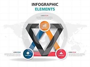 Abstract colorful triangle business Infographics elements, presentation template flat design vector illustration for web design