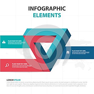 Abstract colorful triangle business Infographics elements, presentation template flat design vector illustration for web design