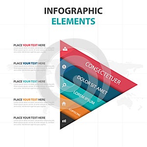 Abstract colorful triangle business timeline Infographics elements, presentation template flat design vector illustration for web