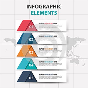 Abstract colorful triangle label business timeline Infographics elements, presentation template flat design vector illustration