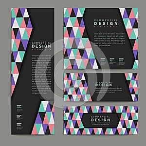 Abstract colorful triangles background banners