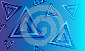 Abstract colorful triangles background with blue gradient color.