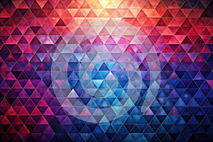 Abstract colorful triangular mosaic pattern background design featuring a vivid gradient of hues. Generative AI