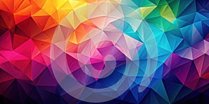 Abstract colorful triangular mosaic pattern background for design projects. Generative AI