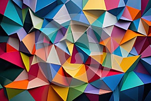 Abstract Colorful Triangular Pattern with a 3D Effect