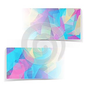 Abstract Colorful Triangular Polygonal banners set