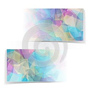 Abstract Colorful Triangular Polygonal header set