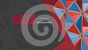 Abstract colorful triangular on red and gray color theme