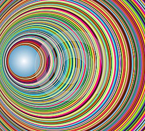 Abstract colorful tunnel with circles