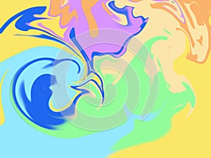 Abstract colorful twirl liquid background concept.