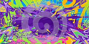 Abstract Colorful Urban Hip-Hop Graffiti Street Art Style Vector Background