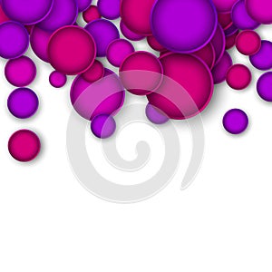 Abstract colorful vector circles on white background