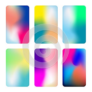 Abstract colorful vertical backgrounds. Vivid gradient backgrounds. Set of colorful screens for smartphones, web banners