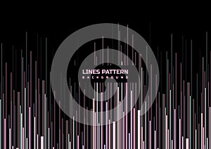 Abstract colorful vertical speed lines pattern on black background and texture