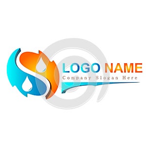 Abstract colorful water drop  3d logo for your company