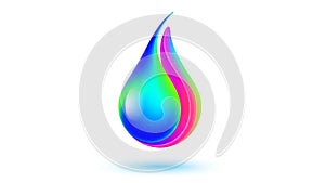 Abstract Colorful Water Drop Icon