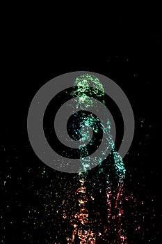 Abstract colorful Water splash isolated on black
